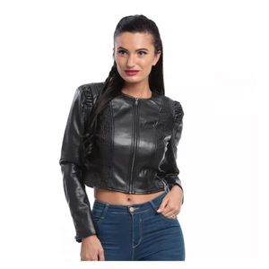 Bebe Julia Braided Biker Jacket for Women Size Medium - NWOT